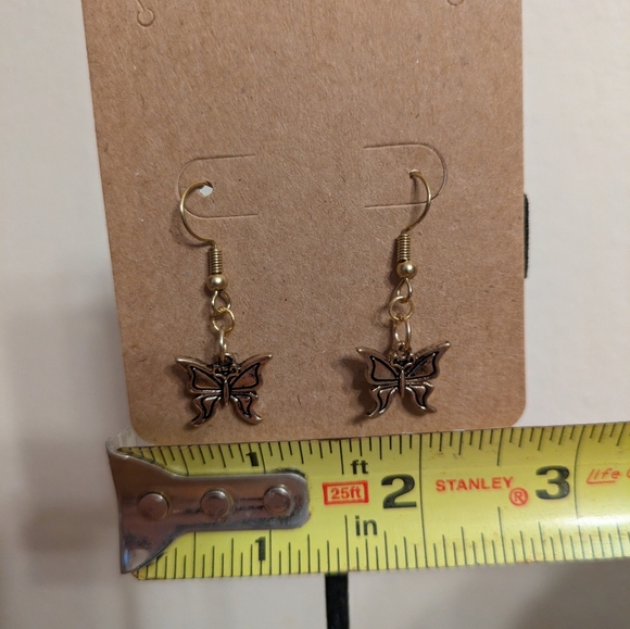 🎄BOGO FREE🎄Handmade Gold Butterfly Earrings - Picture 2 of 4
